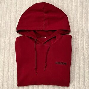 adidas burgundy red lightweight hoodie - size m